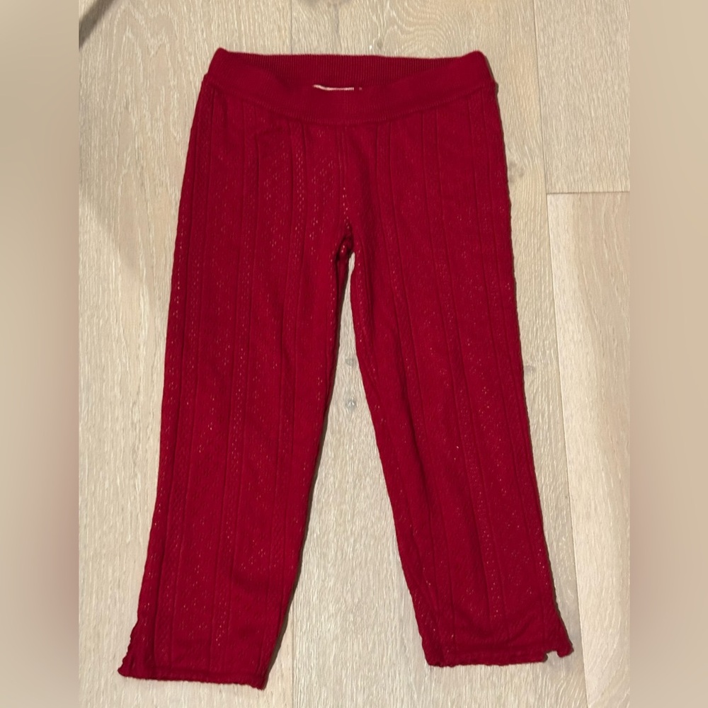Red Knit Leggings